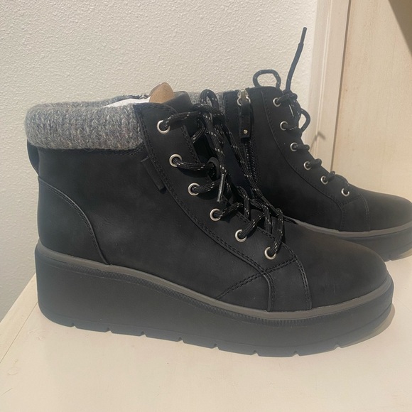 Dr Scholl’s Women’s Max Alpine Ankle Winter Boots Black Wedge Style New size 10 - Picture 11 of 16